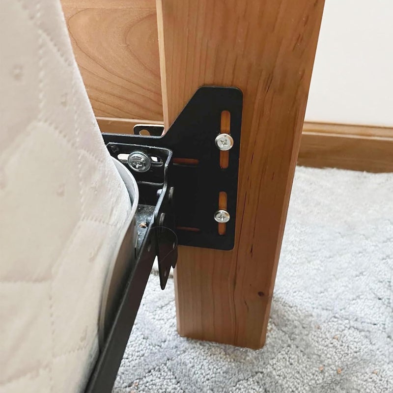 Yuleimy 4 PCS Bed Frame Brackets Adapter for Headboard Extra, Full to Queen Conversion Kit, Heavy Duty Beds Modification Plate, Headboards Attachment for Metal Bed-Frame, Headboard-Adapter Kits with Hardware - Image 2